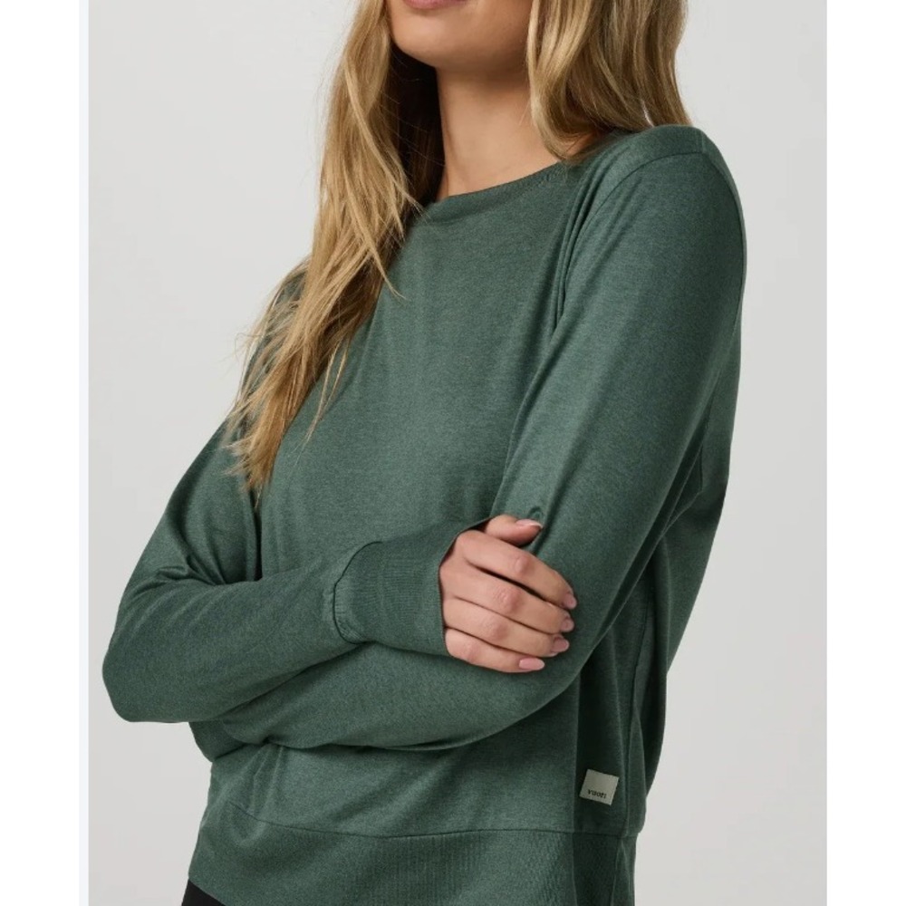 Vuori Women Long Sleeve Performance Top Green Heathered Thumbhole Small NEW